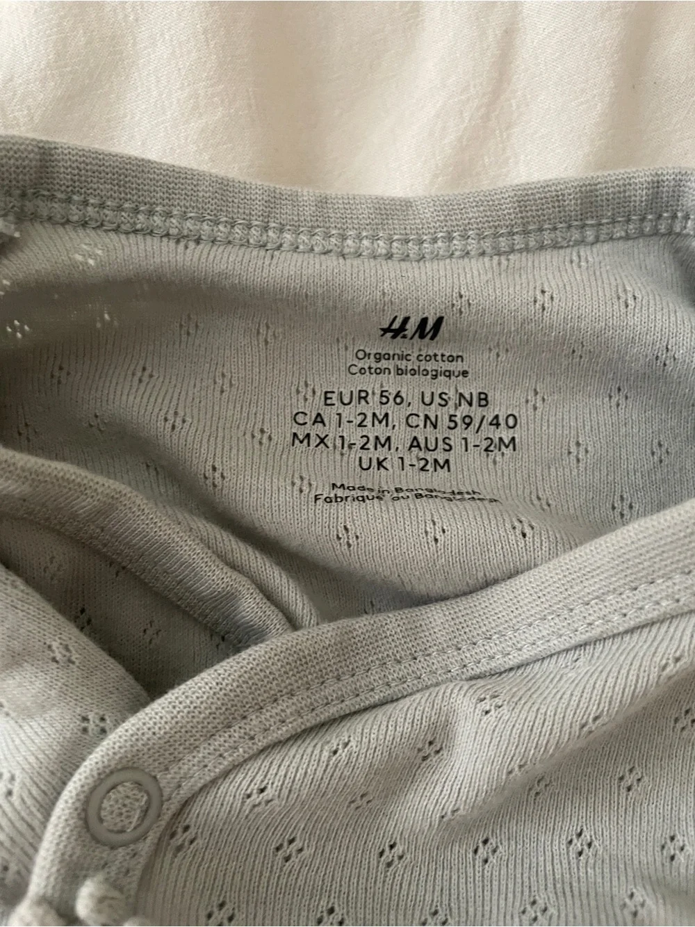 H&M Light Green Pointelle Baby Footed Pants and Wrap Bodysuit Set
